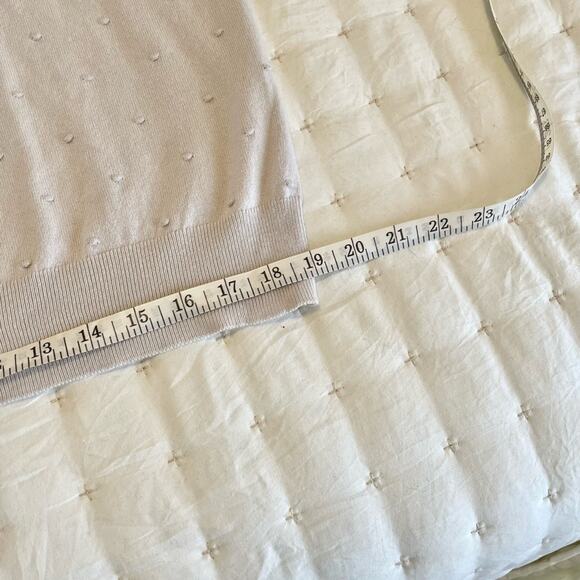 Ann Taylor Fine Gauge Textured Cotton Sweater Women's XL | Ecru | EUC - Picture 8 of 10